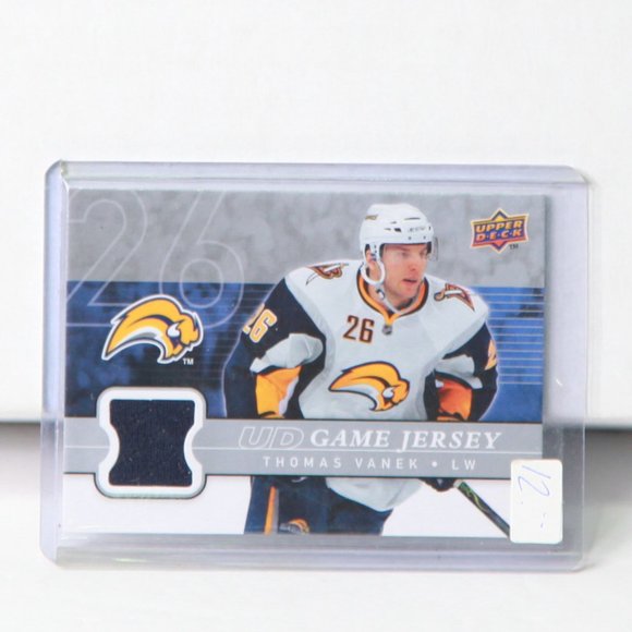 Thomas Vanek UD Game-Used Jersey Hockey Card Buffalo Sabres GJ-TV 2008/09 - Picture 1 of 2